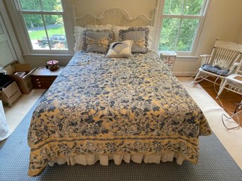 Queen Bed Frame, Serta Mattress And Linens