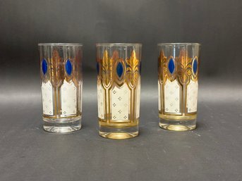 A Fabulous Set Of Three Mid-Century Highball Glasses