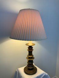 Vintage Brass Lamp With Fluted Shade