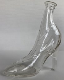 Vintage Stamped Glass Heel Bottle