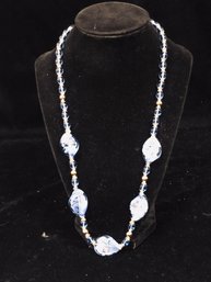 Colored Clear Beaded Chain Necklace 379