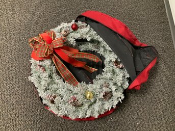 Pair Of Large Decorated Wreaths