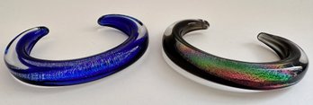 2 Hand Blown Glass Bracelets