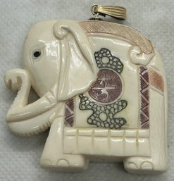 Finely Carved Vintage Chinese Elephant Pendant