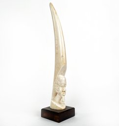 An Antique Carved Bone Tone Tusk