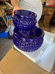 New In Box 3 Tier Cobalt Blue Fountain By Improvements