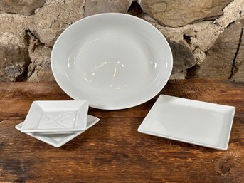 More Kitchenware In White: Bowl, Square Plate & Two Appetizer Plates