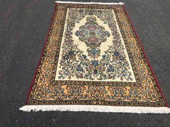 Qum ,Hand Knotted Persian Rug, 3 Feet 5 Inch By 5 Feet 9 Inch