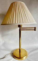 Vintage Mid-Century Modern Brass Table Lamp With Adjustable Swing Arm, Needs Repair