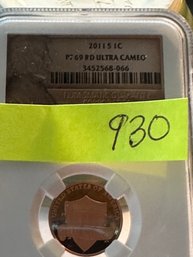 UNION SHIELD 2011 S 1 C  PF 69 RD. ULTRA CAMEO  NGC