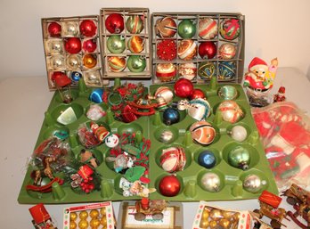 Large Lot Of Christmas Ornaments Including Mercury Glass