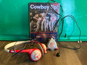 Boston Red Sox Cowboy Up DVD, Headphones And A Sportbox Radio