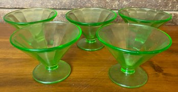 Set Of Five Uranium Glasses