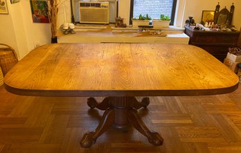 Vintage Solid Wood Pedestal Dining Table