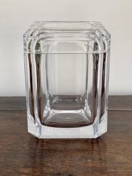 Substantial Lucite Box With Hinged Rotating Lid