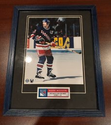 Mark Messier Framed Photo - First Game As New York Ranger