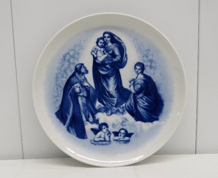 Vintage Echt Cobalt Bavaria Schumann Arzberg Germany  Religious Plate