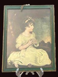 1920-30's Framed Reprint Of Age Of Innocence By Joshua Reynolds