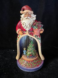 Santa With Tree Musical Figurine