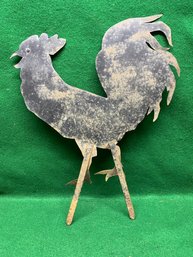 Vintage Black Sheet Metal Rooster Yard Art. Yes Shipping.