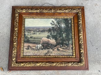 QUARTER SAWN GILTWOOD FRAME W/ PRINT