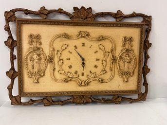 Ornately Framed Resin Wall Clock With Figures