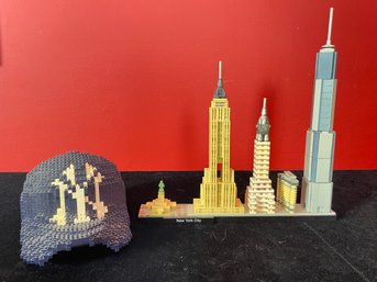 Lego Brick Builds Of NYC Skyline And Yankees Hat