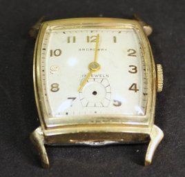 Vintage Gold Filled 'broadway' Men's Wristwatch As Parts As/is