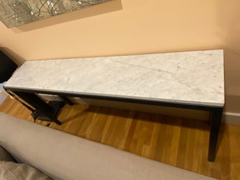 Amazing Marble And Steel Sofa Console Table 64x12x30.5 Beautiful And Heavy And GREAT