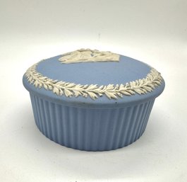 Vintage Blue Wedgewood Lidded Jewelry Box