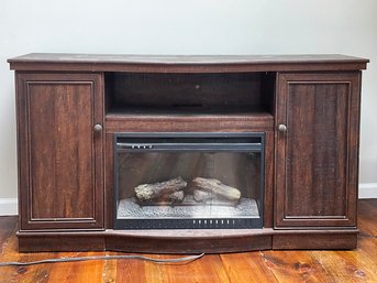 An Electric Fireplace Console Heater