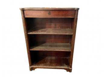 Vintage Bookcase With Single Upper Drawer