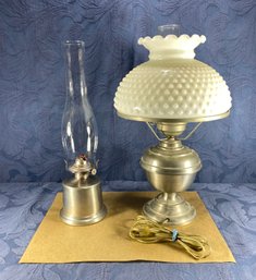Vintage Pair Of Lamps, Oil/kerosene & Electric