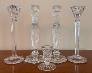 Incredible Collection Of Waterford Crystal Candle Sticks - Bethany Pattern And More