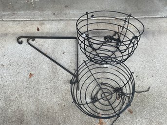 TWO PLANT BASKETS WITH HANGER