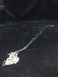 Silver Leaf Pendant Necklace 385