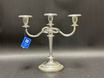 A Vintage Lacquered Silverplate Candelabrum By Int'l Silver Co.