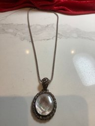 Huge Sterling And Abalone Necklace 16.70 G.