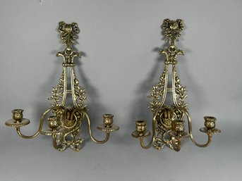 Beautiful Gilded Quality Brass Candle Wall Sconces