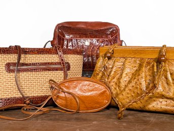 A Collection Of Ladies Hand Bags - Real Ostrich, Bianchi-Nardi Italian And More