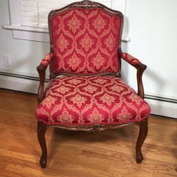 (1 Of 2) - Beautiful Carved Louis XV French Style Armchair - Upholstery In Excellent Condition - NICE CHAIR !