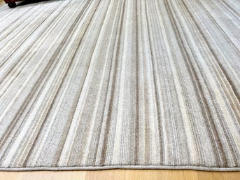 Large Neutral Tones Striped Wool Rug
