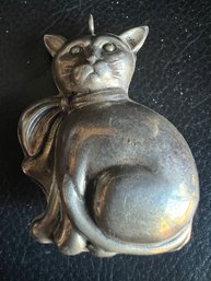 Sterling Silver Cat With Scarf Ornament