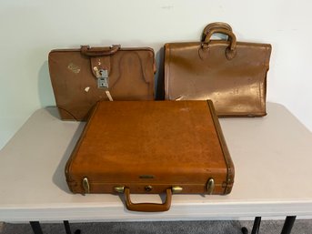 Group Of 3 Leather Brief Cases