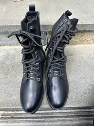 Ladies Black Sparkle Lace Up Sheridan Mia Boots Never Worn, Size 40