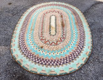 A Vintage Hand Knotted Rag Rug