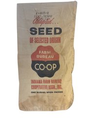 Unearth A Piece Of Agricultural History With This Farm Bureau Co-op Of Indiana Seed Sack, Rare And Obsolete