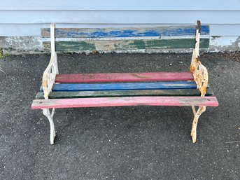 Iron And Wood Childs Bench