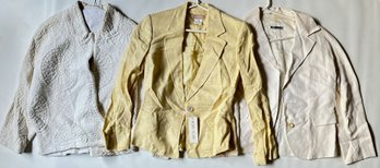 3 Vintage Women's Jackets: New With Tags Luca Luca, Size44, Jilsander& Quilted White