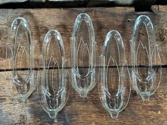 A Set Of Pressed Glass Corn Cob Dishes